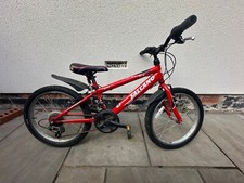 Red Salcano bike with 20 inch wheels for kids, 18 speed