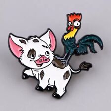 Disney Moana Hei Hei The Rooster & Pua The Pig Pin Badge - Brooch UK Seller