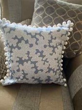 Harlequin Sanderson Zori  Cushion cover pom poms Plain back 16" x 16" .