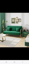Green Velevet Modern Sofa, Never Used Still In Box, Couldn't Fit In My New Flat 