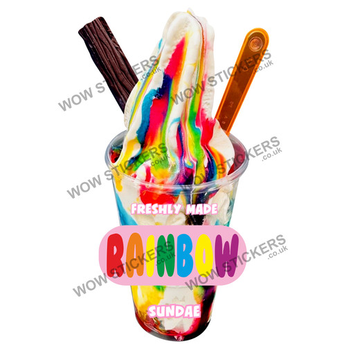 Rainbow ice cream - ice, sundae