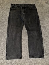Mens Enzo Jeans, Size W38 L29, Black, Cotton, Straight, Zip,