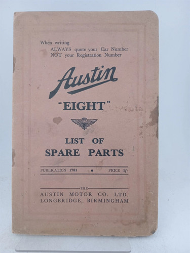 Austin eight list spare - austin, of