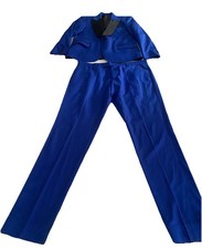 Royal Blue With Black collars Teddy Boy suit ?? Jacket & trousers 38” See pics