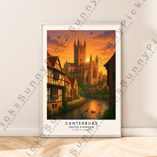 Canterbury travel print - canterbury,