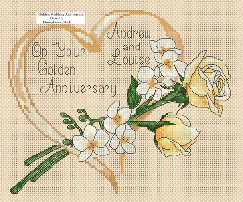 Golden wedding anniversary - golden,