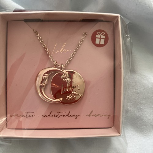 Libra necklace moon rose gold - rose,