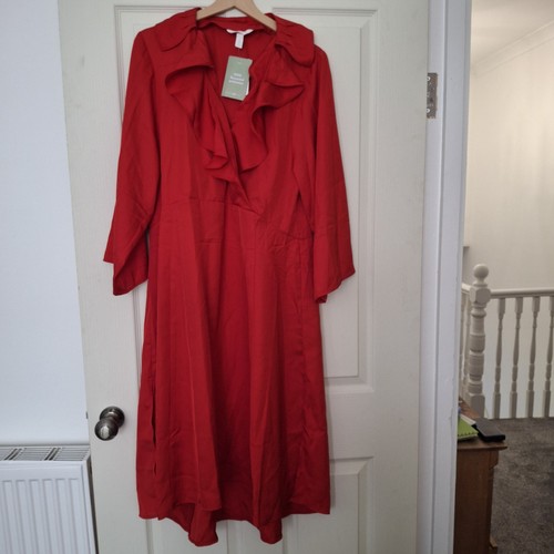 Red ruffle midi maxi dress - midi/maxi,