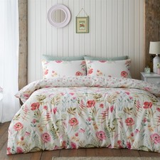 Catherine Lansfield Ella Poppy Duvet Cover Set Floral Bedding Set Quilt Cover