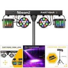 BeamZ PartyBar2 DJ Disco Party LED Light Bar with Stand - Derby and PAR Lighting