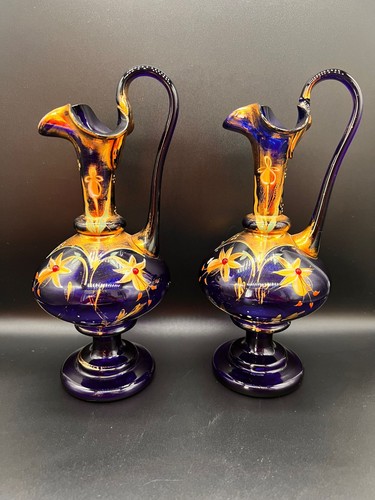 Pair antique victorian cobalt - antique,