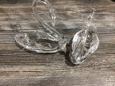 Glass Swans Ornaments X 2