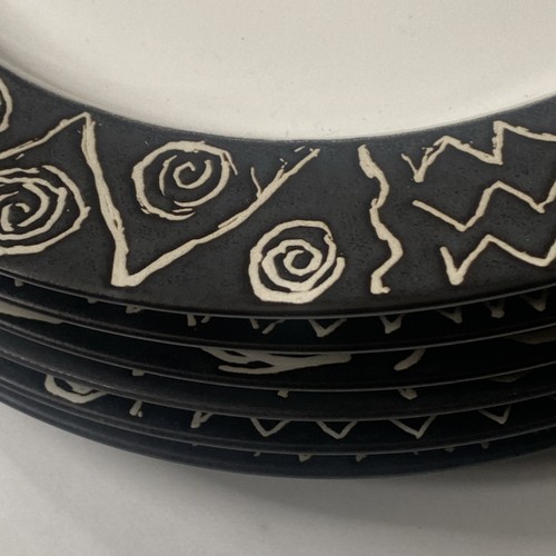 Habitat scraffito plates black - scraffito,
