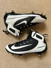 New Nike Alpha Huarache Elite Baseball Cleats Black White 923428-011 Size 8UK