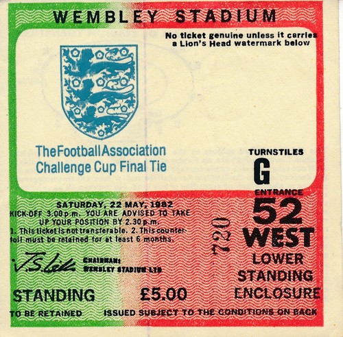 Ticket cup final 1982 - ticket:,