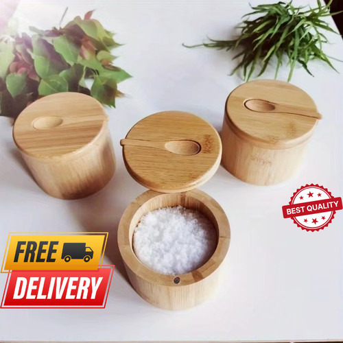 Wooden kitchen salt box pepper - wooden,