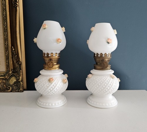 Pair vintage white mini - pair,