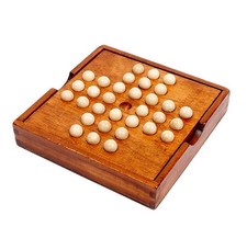 Wooden Solitaire Board Game