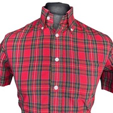 BRUTUS TRIMFIT Shirt Mens MEDIUM (38") Short Sleeve Red Check