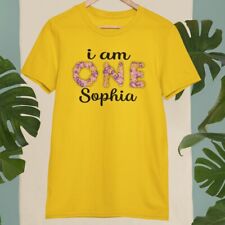Personalised Custom I Am One Your Name T-shirt Flowers Friends Birthday Gifts