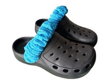 Blue White Lace croc strap