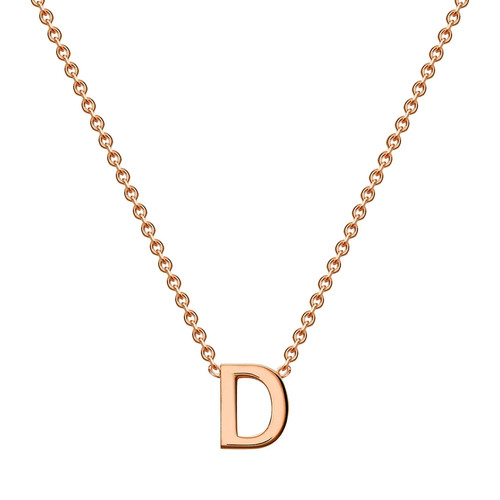 9ct rose gold letter initial - rose, d