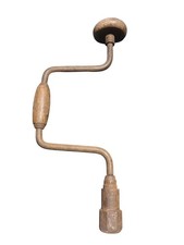 Vintage Carpenter’s Brace Hand Drill  Rustic Woodworking Tool 15 Inches