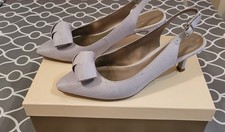 Jacques Vert Women's Size 6 Shoes, Slingback Kitten Heel Grey Worn Once RRP £99
