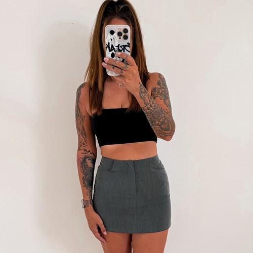 Ladies micro mini skirt - ladies, grey