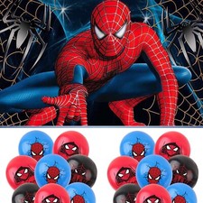 Spiderman Backdrop Avengers Super Heros Marvel Banner Props 10 Free Balloons