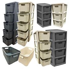 Large Cream & Grey Rattan