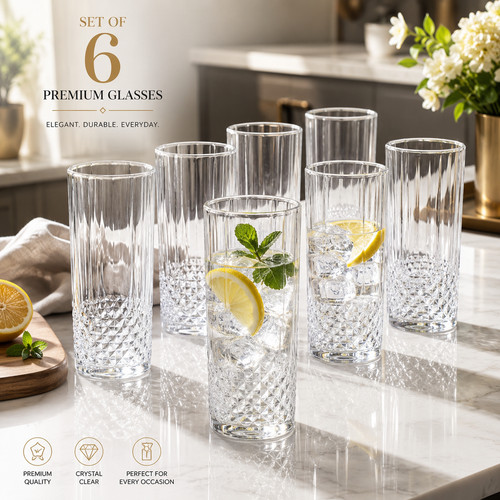 Crystal clear glass set - glass, pack