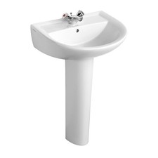Armitage Shanks Sandringham 21 Basin with Full Pedestal 550mm Wide - 1 Tap Hole