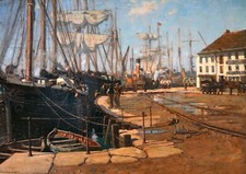 Poole Quay Railway Harbour Scene Dorset Print Gribble