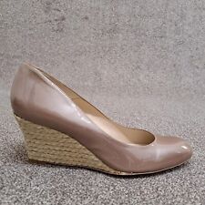 LK Bennett Shoes Champagne Gold 41.5 UK 8.5 Patent Leather 3" Wedge Heel