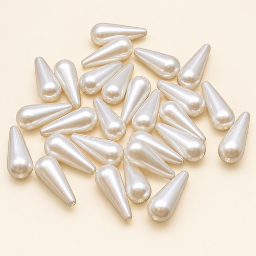 Ivory acrylic faux pearl drop - ivory,