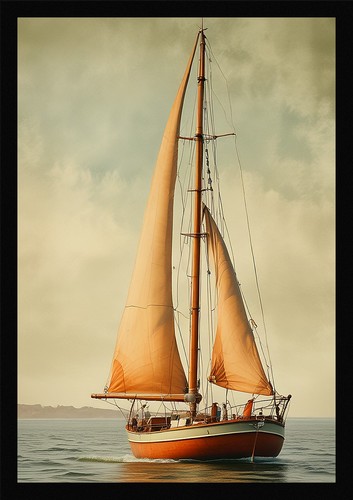 Nostalgic vintage sailboat - vintage,