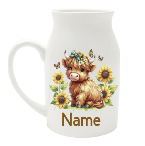 Personalised ceramic milk vase - personalised,