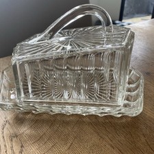 Pressed Glass Cheese/butter Dish
