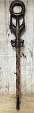 Vintage Hand Carved African Tribal Snake Bodied Walking Stick 34.5in (661)