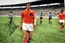 Late Johan Cruyff Hand Signed Retro Holland Legend Photo Verified COA 14 - BIDS