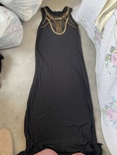 M&S Collection Size 10 Maxi Dress Black With Beading Detail