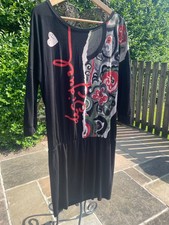 Desigual dress, black with bold design. Size 16.