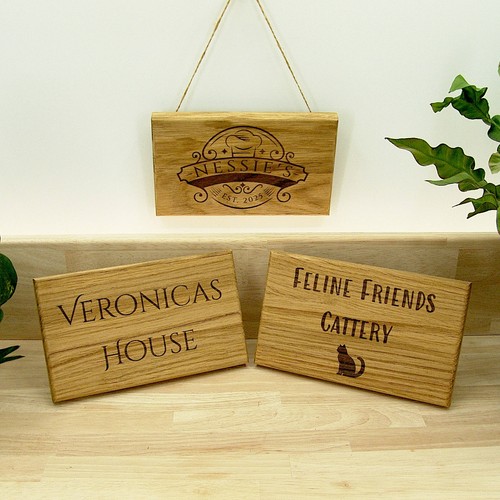 Personalised oak sign - sign, engraved