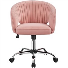 Home Office Desk Chair Makeup Vanity Chair Adjustable Accent Chair with Wheels