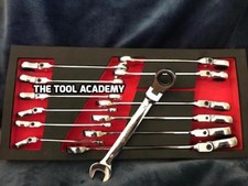 Britool Hallmark 8mm - 21mm Flexi Ratcheting Spanner Wrench Set in Foam