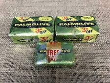 3 X VINTAGE 1960s PALMOLIVE BARS SOAP SEALED PACKAGING-3d OFF 