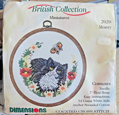 Monty cat cross stitch - cat,