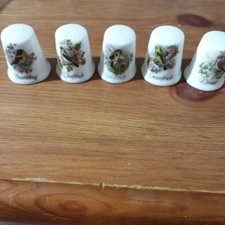 5 Bird Thimbles Fenton China