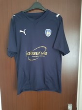 Colchester United FC Navy Away Football Shirt 2009-2010 Size S Jobserve Gold